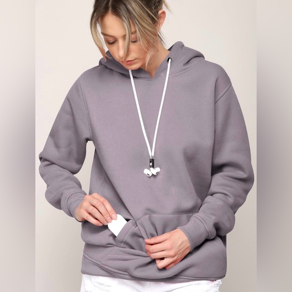 Active Casual Hoodie Long Sleeve Comfortable Lightweight Sweatshirt -slate - Picture 3 of 6